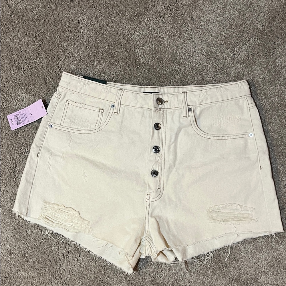 Wild Fable Cream Jean Shorts